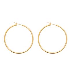 Boucles d'Oreilles Créoles en Plaqué Or 750, Diamètre 40 mm - Naïades
