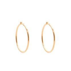 Boucles d'Oreilles Créoles Epaisses en Plaqué Or 750, Diamètre 60 mm - Naïades