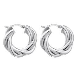 Boucles d'Oreilles Créoles Essentials Entrelacées en Argent 925, Diamètre 20 mm - CR742-001-21 - Thomas Sabo