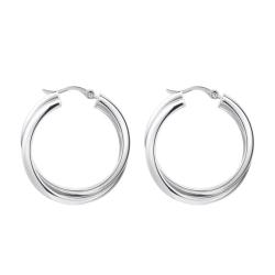 Boucles d'Oreilles Créoles Essentials Entrelacées en Argent 925, Diamètre 27 mm - CR738-001-21 - Thomas Sabo
