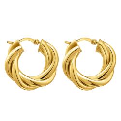 Boucles d'Oreilles Créoles Essentials Entrelacées en Plaqué Or Jaune, Diamètre 20 mm - CR742-413-39 - Thomas Sabo