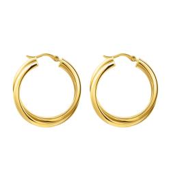 Boucles d'Oreilles Créoles Essentials Entrelacées en Plaqué Or Jaune, Diamètre 27 mm - CR738-413-39 - Thomas Sabo