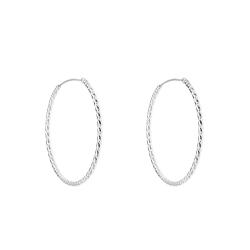 Boucles d'Oreilles Créoles Facettées en Argent 925, Diamètre 35 ou 48 mm - Artemis
