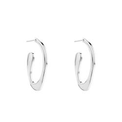 Boucles d'Oreilles Créoles Harmonious Connection en Acier & Cristaux Blancs - 35000689 - Calvin Klein