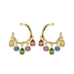 Boucles d'Oreilles Créoles Imber en Métal Doré & Oxydes de Zirconium Multicolores - 5753263 - Swarovski
