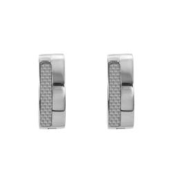 Boucles d'Oreilles Créoles Ivan en Acier, Diamètre 9 mm - Phebus