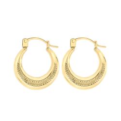 Boucles d'Oreilles Créoles Luna en Or Jaune 375 - Emanessence