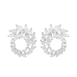 Boucles d'Oreilles Créoles Mesmera en Métal Rhodié & Oxydes de Zirconium - 5748008 - Swarovski