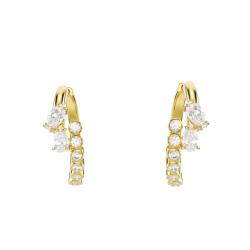 Boucles d'Oreilles Créoles Mesmera Glam en Métal Doré a l'Or Jaune 750, Diamètre 22 mm - 5761975 - Swarovski