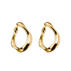 Boucles d'Oreilles Créoles Natural Beauty Petites Formes Organiques en Plaqué Or Jaune - - Thomas Sabo