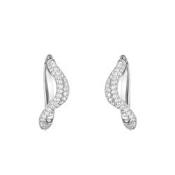 Boucles d'Oreilles Créoles Ondulées Fluid Elegance en Argent 925 & Oxydes de Zirconium - CR765-051-14 - Thomas Sabo