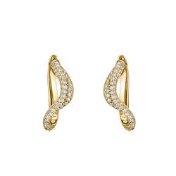 Boucles d'Oreilles Créoles Ondulées Fluid Elegance en Métal Doré & Oxydes de Zirconium - CR765-M01-14 - Thomas Sabo
