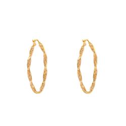 PROMO Boucles d'Oreilles Créoles Ovales Torsadées Or Jaune 375 - Emanessence OCARAT.COM BIJOUTERIE N°1