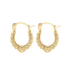 Boucles d'Oreilles Créoles Torsadées en Or Jaune 375 - Emanessence