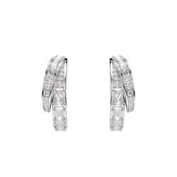 Boucles d'Oreilles Créoles Vienna en Métal Rhodié & Oxydes de Zirconium - 5749069 - Swarovski