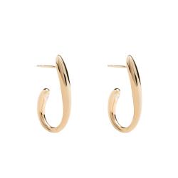 Boucles d'Oreilles Créoles Volta en Argent Doré & Oxydes de Zirconium Blancs - AR01-D98 - Pdpaola