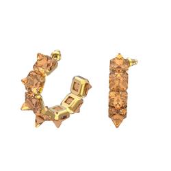 PROMO Boucles d'Oreilles Demi Créoles Cristaux Oranges, Diamètre 4,5 cm - Swarovski OCARAT.COM BIJOUTERIE N°1