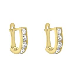 PROMO Boucles d'Oreilles Demi-Créoles en Or Jaune 375 - Emanessence OCARAT.COM BIJOUTERIE N°1