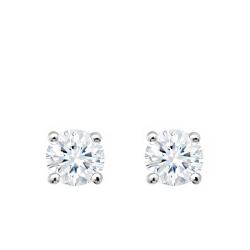 Boucles d'Oreilles Diamants de Synthèse 4 Griffes 2x0,20 ct en Or Blanc 375 ou 750 - Ocarat