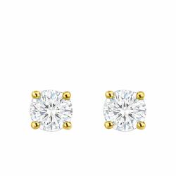 Boucles d'Oreilles Diamants de Synthèse 4 Griffes 2x0,30 ct en Or Jaune 375 ou 750 - Ocarat