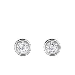 Boucles d'Oreilles Diamants de Synthèse Clos 2x0,20 ct en Or Blanc 375 ou 750 - Ocarat