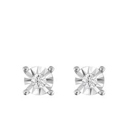 PROMO Boucles d'Oreilles en Argent et Or Blanc 750 & Diamants 0,04 ct - My Little Diamond OCARAT.COM BIJOUTERIE N°1