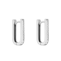 Boucles d'Oreilles en Or Blanc 375 & Diamants 0,13 ct - Divine