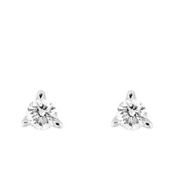 Boucles d'Oreilles en Or Blanc 375 & Diamants de Synthèse de 0,10 ct à 0,50 ct - Emanessence