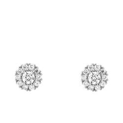 Boucles d'Oreilles en Or Blanc 375 & Diamants de Synthèse de 0,11 ct à 0,74 ct - Emanessence