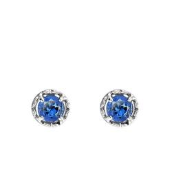 Boucles d'Oreilles en Or Blanc 375 ou 750 & Topaze London Blue - Aurora