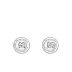 Boucles d'Oreilles en Or Blanc 750 & Diamants 0,036 ct - Rosatella