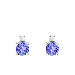 PROMO Boucles d'Oreilles en Or Blanc & Diamant et Tanzanite - Aurora OCARAT.COM BIJOUTERIE N°1