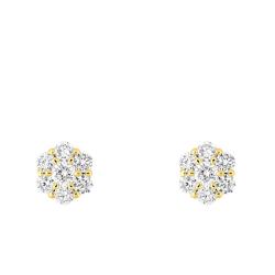 Boucles d'Oreilles en Or Jaune 375 & Diamants de Synthèse 0,30 ct - Emanessence