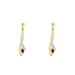 Boucles d'Oreilles en Or Jaune 375 ou 750 & Saphirs - Aurora