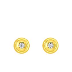 Boucles d'Oreilles en Or Jaune 750 & Diamant - Rosatella
