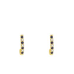 Boucles d'Oreilles en Or Jaune 750 & Diamants et Saphirs - Aurora