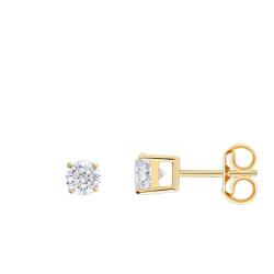 Boucles d'Oreilles en Or Jaune 750 & Diamants HSI - Demetra