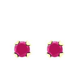 Boucles d'Oreilles en Or Jaune 750 & Rubis - Emanessence