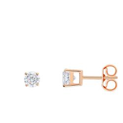 Boucles d'Oreilles en Or Rose 750 & Diamants HSI - Demetra