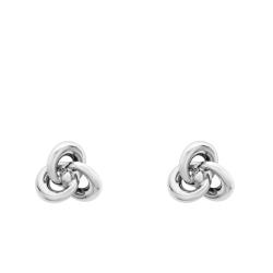 Boucles d'Oreilles Entrelacées en Or Blanc 375 - Emanessence