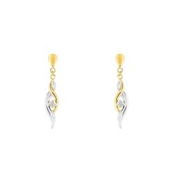 Boucles d'Oreilles Entrelacées en Or Jaune 375 & Oxydes de Zirconium - Emanessence