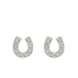 Boucles d'Oreilles Fer à cheval Or Jaune 375 - Emanessence
