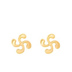 Boucles d'Oreilles Forme Croix Basque en Or Jaune 375 ou 750 - Rosatella
