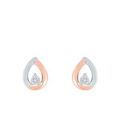 Boucles d'Oreilles Goutte en 2 Ors 750 & Diamant - Joelli