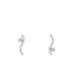 Boucles d'Oreilles Harmonie en Argent & Diamant - La Garçonne Diamant