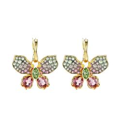 PROMO Boucles d'Oreilles Idyllia Papillon en Métal Doré & Cristaux Multicolores - 5709953 - Swarovski OCARAT.COM BIJOUTERIE N°1