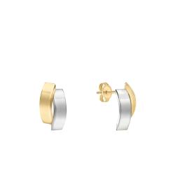 Boucles d'Oreilles Incurvées Asymétriques en 2 Ors 375 - Emanessence