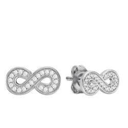 PROMO Boucles d'Oreilles Infinity en Argent 925 & Oxydes de Zirconium - Fossil OCARAT.COM BIJOUTERIE N°1