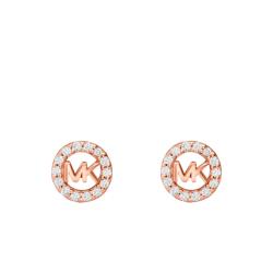Boucles d'Oreilles Kors MK Rondes en Argent Plaqué Or Rose & Oxydes de Zirconium - Michael Kors