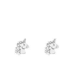 Boucles d'Oreilles Licorne en Or Blanc 375 - Bambins